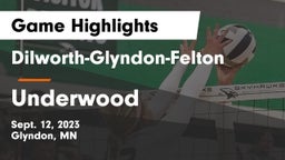 Dilworth-Glyndon-Felton  vs Underwood  Game Highlights - Sept. 12, 2023