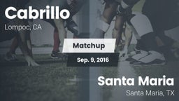 Matchup: Cabrillo  vs. Santa Maria  2016