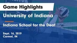 University  of Indiana vs Indiana School for the Deaf Game Highlights - Sept. 16, 2019