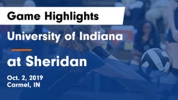 University  of Indiana vs at Sheridan  Game Highlights - Oct. 2, 2019