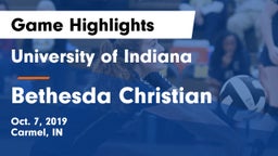 University  of Indiana vs Bethesda Christian  Game Highlights - Oct. 7, 2019