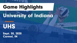 University  of Indiana vs UHS Game Highlights - Sept. 30, 2020