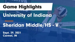 University  of Indiana vs Sheridan Middle/HS - V Game Highlights - Sept. 29, 2021