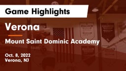 Verona  vs Mount Saint Dominic Academy Game Highlights - Oct. 8, 2022