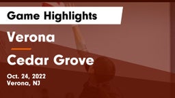 Verona  vs Cedar Grove  Game Highlights - Oct. 24, 2022