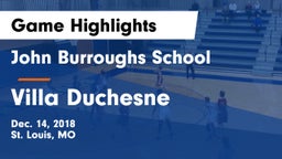 John Burroughs School vs Villa Duchesne Game Highlights - Dec. 14, 2018