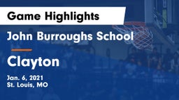 John Burroughs School vs Clayton  Game Highlights - Jan. 6, 2021