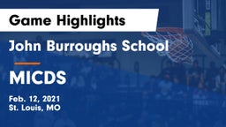 John Burroughs School vs MICDS Game Highlights - Feb. 12, 2021