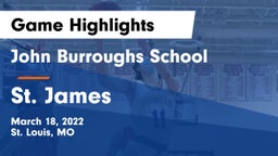 John Burroughs School vs St. James  Game Highlights - March 18, 2022