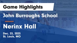 John Burroughs School vs Nerinx Hall  Game Highlights - Dec. 23, 2023
