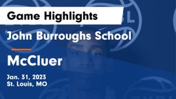 John Burroughs School vs McCluer  Game Highlights - Jan. 31, 2023