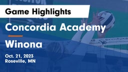 Concordia Academy vs Winona Game Highlights - Oct. 21, 2023