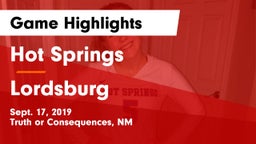Hot Springs  vs Lordsburg Game Highlights - Sept. 17, 2019