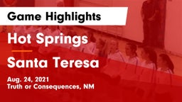 Hot Springs  vs Santa Teresa  Game Highlights - Aug. 24, 2021