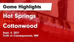 Hot Springs  vs Cottonwood Game Highlights - Sept. 4, 2021