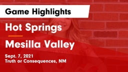 Hot Springs  vs Mesilla Valley Game Highlights - Sept. 7, 2021