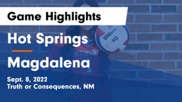 Hot Springs  vs Magdalena  Game Highlights - Sept. 8, 2022