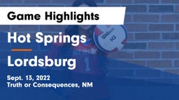 Hot Springs  vs Lordsburg Game Highlights - Sept. 13, 2022