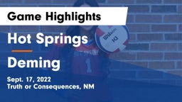 Hot Springs  vs Deming  Game Highlights - Sept. 17, 2022