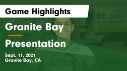 Granite Bay  vs Presentation Game Highlights - Sept. 11, 2021