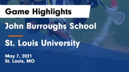 John Burroughs School vs St. Louis University  Game Highlights - May 7, 2021