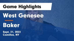 West Genesee  vs Baker  Game Highlights - Sept. 21, 2022
