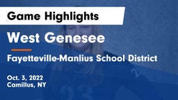 West Genesee  vs Fayetteville-Manlius School District  Game Highlights - Oct. 3, 2022