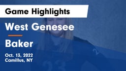 West Genesee  vs Baker  Game Highlights - Oct. 13, 2022