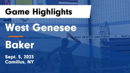 West Genesee  vs Baker  Game Highlights - Sept. 5, 2023