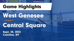 West Genesee  vs Central Square  Game Highlights - Sept. 20, 2023