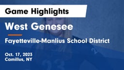 West Genesee  vs Fayetteville-Manlius School District  Game Highlights - Oct. 17, 2023