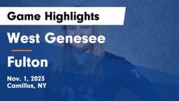 West Genesee  vs Fulton  Game Highlights - Nov. 1, 2023