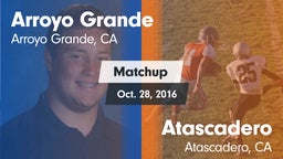 Matchup: Arroyo Grande vs. Atascadero  2016