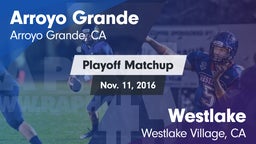 Matchup: Arroyo Grande vs. Westlake  2016