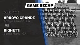 Recap: Arroyo Grande  vs. Righetti  2016