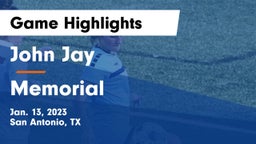 John Jay  vs Memorial  Game Highlights - Jan. 13, 2023
