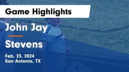 John Jay  vs Stevens  Game Highlights - Feb. 23, 2024