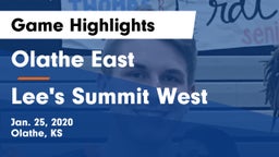 Olathe East  vs Lee's Summit West  Game Highlights - Jan. 25, 2020