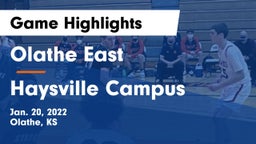 Olathe East  vs Haysville Campus Game Highlights - Jan. 20, 2022