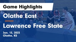 Olathe East  vs Lawrence Free State  Game Highlights - Jan. 13, 2023
