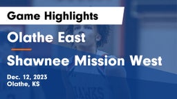 Olathe East  vs Shawnee Mission West Game Highlights - Dec. 12, 2023