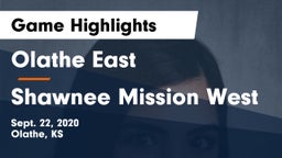Olathe East  vs Shawnee Mission West Game Highlights - Sept. 22, 2020