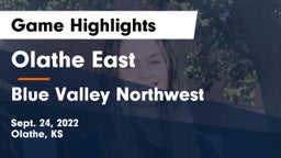 Olathe East  vs Blue Valley Northwest Game Highlights - Sept. 24, 2022