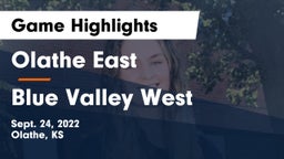 Olathe East  vs Blue Valley West  Game Highlights - Sept. 24, 2022