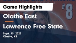 Olathe East  vs Lawrence Free State  Game Highlights - Sept. 19, 2023