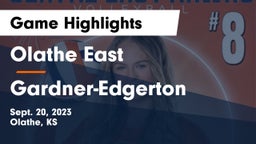 Olathe East  vs Gardner-Edgerton  Game Highlights - Sept. 20, 2023
