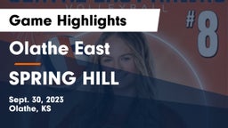 Olathe East  vs SPRING HILL  Game Highlights - Sept. 30, 2023