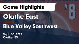 Olathe East  vs Blue Valley Southwest  Game Highlights - Sept. 30, 2023