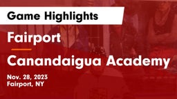 Fairport  vs Canandaigua Academy  Game Highlights - Nov. 28, 2023