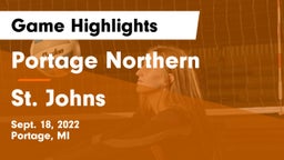 Portage Northern  vs St. Johns  Game Highlights - Sept. 18, 2022